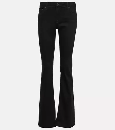 Low Rise Flared Jeans in Black - AG Jeans | Mytheresa