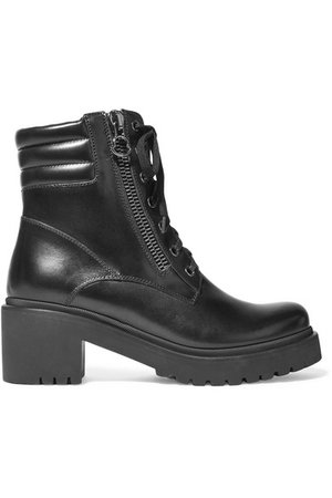 Moncler | Viviane leather ankle boots | NET-A-PORTER.COM