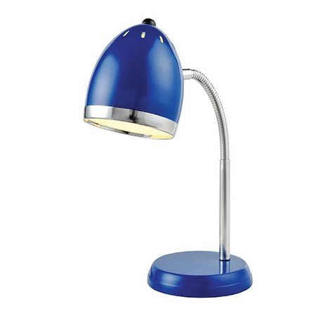 Lite Source Zachary Blue And Chrome One Light Fluorescent Desk Lamp Ls 22311blu | Bellacor