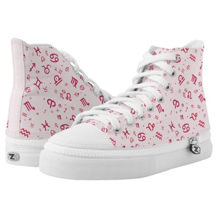 Pink Astrology Zodiac Symbol Sign High-Top Sneakers | Zazzle.com
