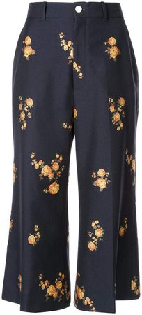 floral tailored cropped trousers