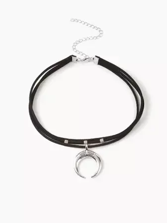moon layered choker necklace - cider