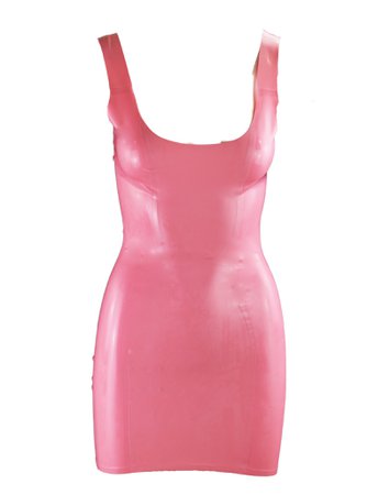 *clipped by @luci-her* Pink Scoop Neck Latex Mini Dress – Venus Prototype Latex