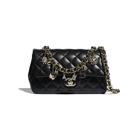 Chanel, flap bag Lambskin & Gold-Tone Metal Black
