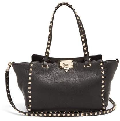 Rockstud Small Leather Tote - Womens - Black