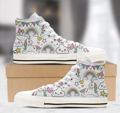 Awesome Unicorn Rainbow High Top Shoes – UnicornsAreAwesome