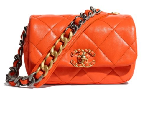 orange mini Chanel bag