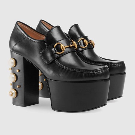Gucci Studded leather Horsebit loafers