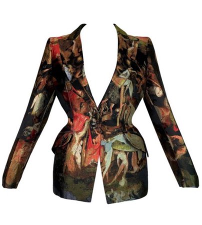 2010 Alexander McQueen Angels & Demons Tapestry Silk Jacket