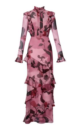 Ibbie Ruffled Silk Gown By Erdem | Moda Operandi