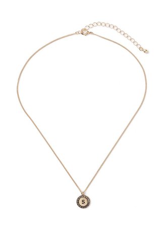 Miss Selfridge S Initial Round Ditsy Necklace