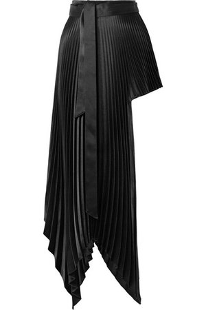 Peter Do | Asymmetric plissé satin-crepe wrap mini skirt | NET-A-PORTER.COM