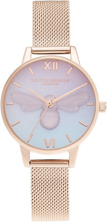 Sweet Lucky Bee Ombre Mesh Strap Watch, 30mm