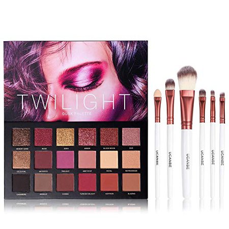 Amazon.com : UCANBE 18 Color Eyeshadow Palette + 6pcs Multifunction Makeup Brushes Set Kit, Highly Pigmented Matte Shimmer Blending Eye Shadow Powder Pallet : QiBest