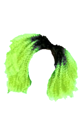 Neon Green Afro Hair with Black Roots (Dei5 edit)