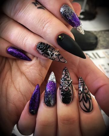 gothic purple nails