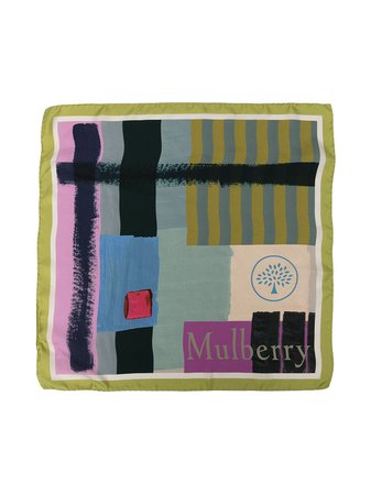 Mulberry logo-print organic-silk Scarf - Farfetch