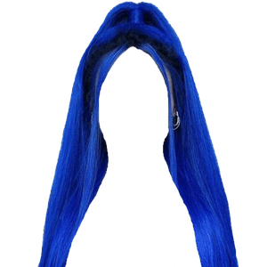 Long Blue Hair High Ponytail Half Up