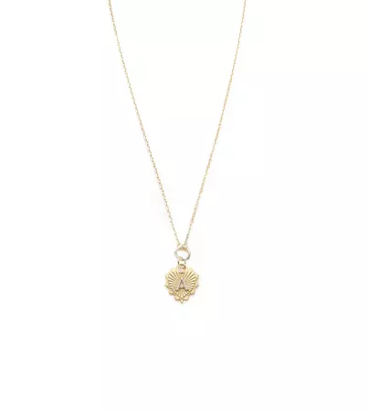 18K Yellow Gold Miniature Heart Initial - Love: Drop Necklace – FoundRae