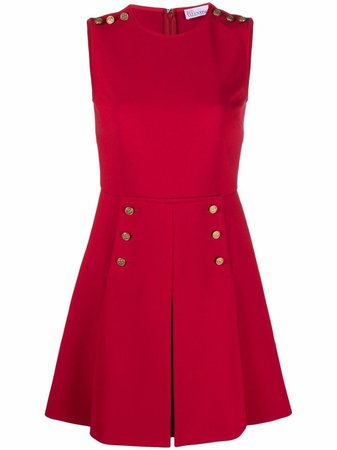 RED Valentino Sleeveless Pleated Mini Dress - Farfetch