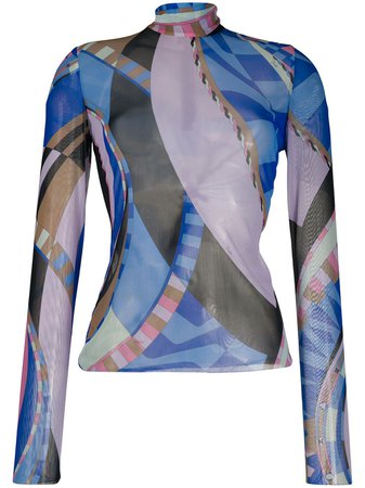 Emilio Pucci Sheer abstract-print Top - Farfetch
