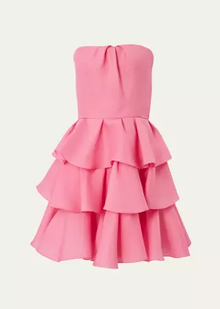 Carolina Herrera Tiered Ruffle Strapless Mini Dress - Bergdorf Goodman