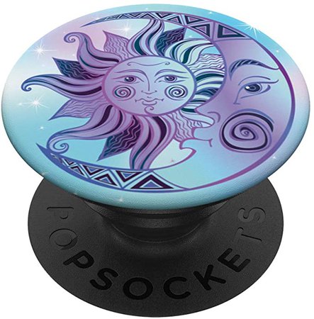 Amazon.com: Vintage Bohemian Teal base Sun and Moon in Mystical Hug PopSockets PopGrip: Swappable Grip for Phones & Tablets