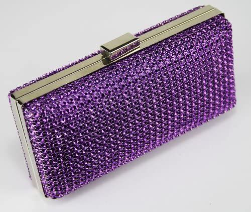Ladies Purple Sparkly Diamante Evening Party Clutch Bag KCMODE: Handbags: Amazon.com