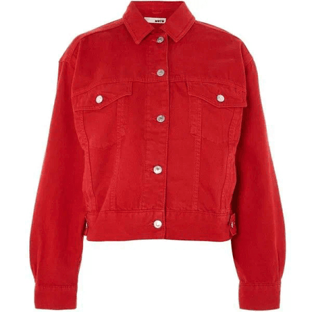 Red Oversized Jean Jacket