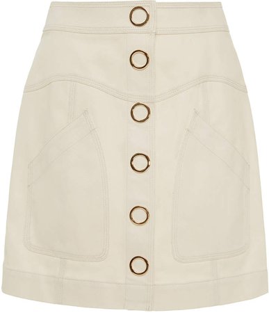 Acler Ainsley Eggshell Denim Skirt Size: 2