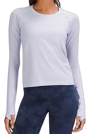 Swiftly Tech Long Sleeve Shirt 2.0  Race Length pastel blue