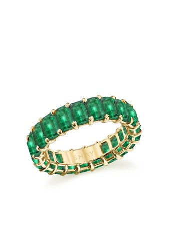 SHAY 18kt yellow gold emerald eternity band