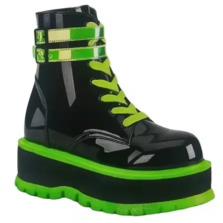 Green rave boot