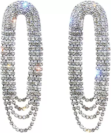 Amazon.com: Boho Tassel Earrings Long Bohemian Fringe Chain Crystal Chandelier Dangle Drop Earrings for Women Girls (Silver): Clothing, Shoes & Jewelry