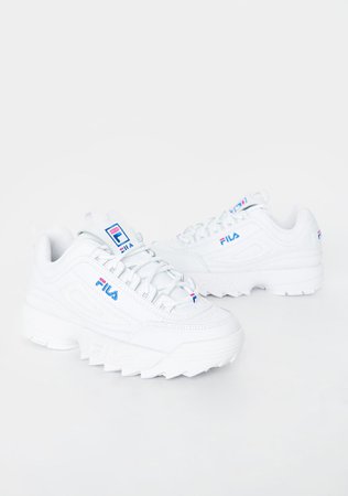 Fila Light Blue Logo Disruptor 2 Premium Sneakers | Dolls Kill