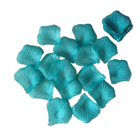 Turquoise Blue Rose Petals Artificial Silk Flower Petals Dark Teal For Home Birthday Party Decoration Confetti 1000 Petals HB-TEAL-1000