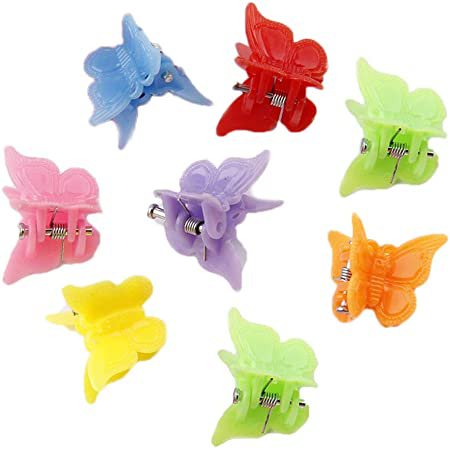 HugeDE 50 Pcs Baby Mini Plastic Butterfly Hair Clips Hair Claw Hair Clamps Barrettes for Girls : Beauty & Personal Care