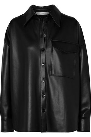 Tibi | Oversized faux leather shirt | NET-A-PORTER.COM