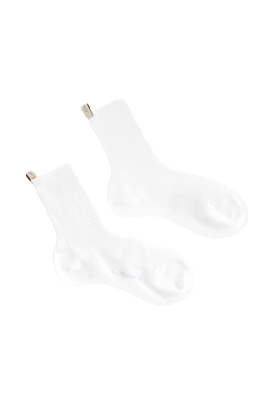 Comme Si - THE AGNELLI SOCK in WHITE (Light weight)
