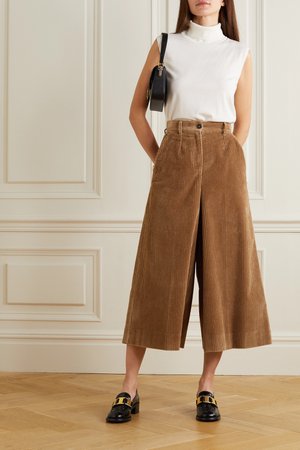 Brown Cotton-blend corduroy culottes | Dolce & Gabbana | NET-A-PORTER