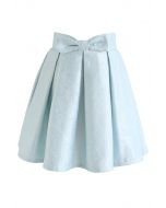 Bowknot Waist Full Floral Jacquard Pleated Skirt in Lilac - Retro, Indie and Unique Fashion