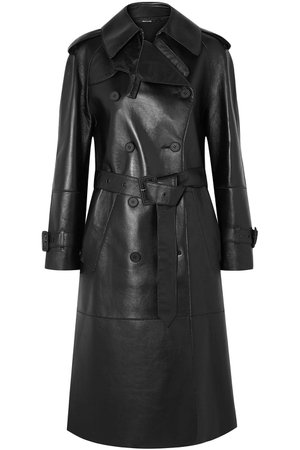Black Leather trench coat | Sale up to 70% off | THE OUTNET | MAISON MARGIELA | THE OUTNET