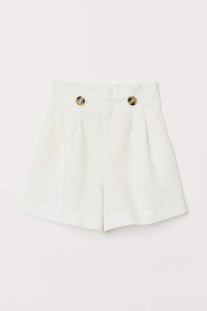 Linen-blend Shorts - White
