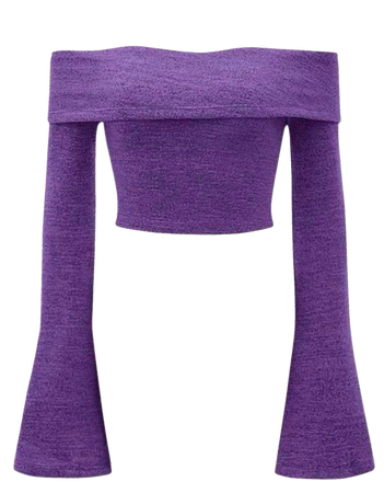 purple cropped blouse