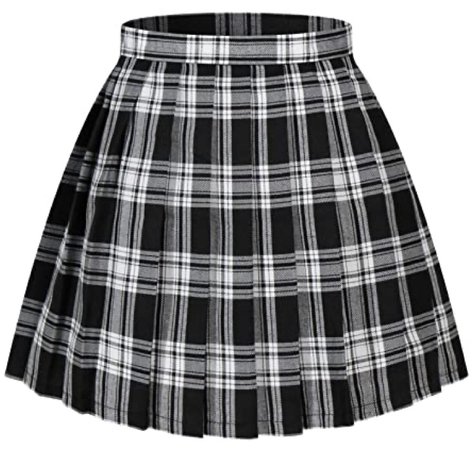 plaid flared mini skirt