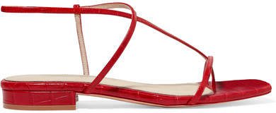 STUDIO AMELIA - 02 Croc-effect Leather Sandals - Red