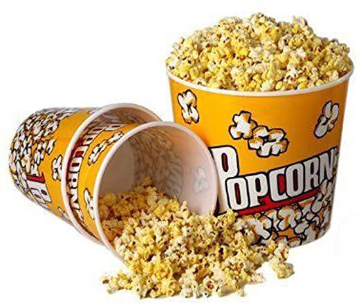 Amazon.com: Juego de 3 tubos de palomitas de maíz de plástico estilo cine, 20 a 7.5 in : Hogar y Cocina