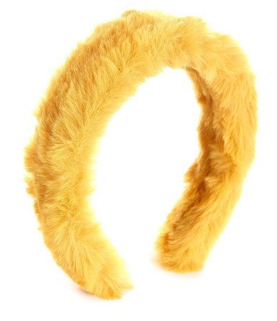 yellow fur headband