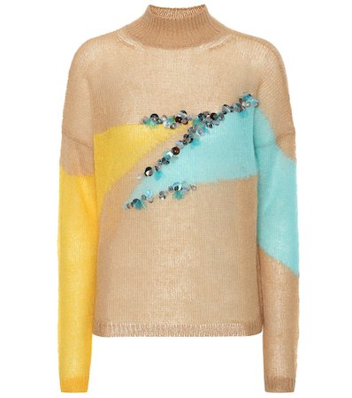 Sequined wool-blend sweater