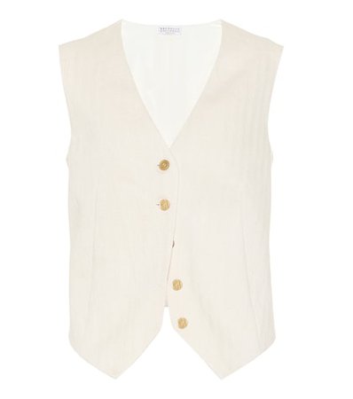 Cotton and linen vest